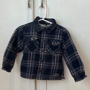 Plaid Button-Up Jacket for Kids